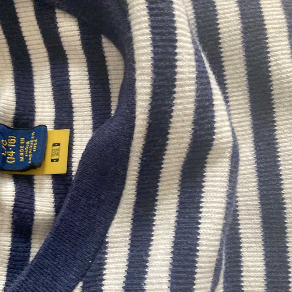 Polo pullover hoodie, 2 Polo shorts: Grey and white blue stripped.